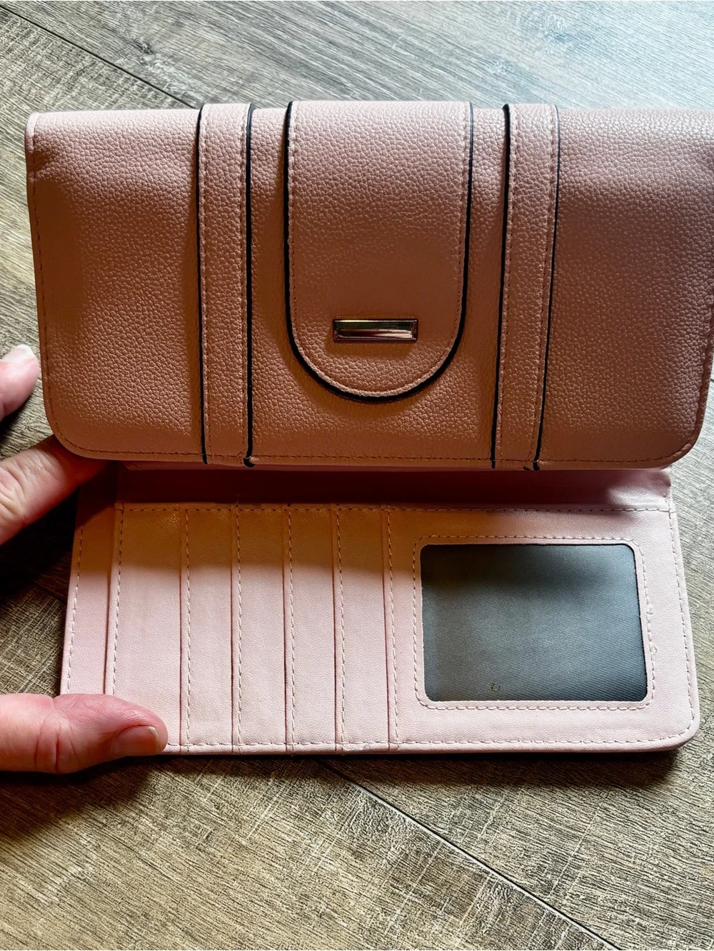NWT Couture Gems Blush Pink Vegan Leather Checkbook Wallet